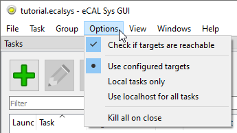eCAL Sys Options