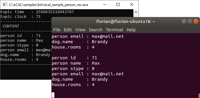 person_snd and person_rec sample over network